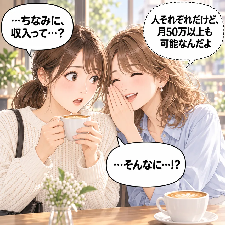 収入の話に目を見開くあかり